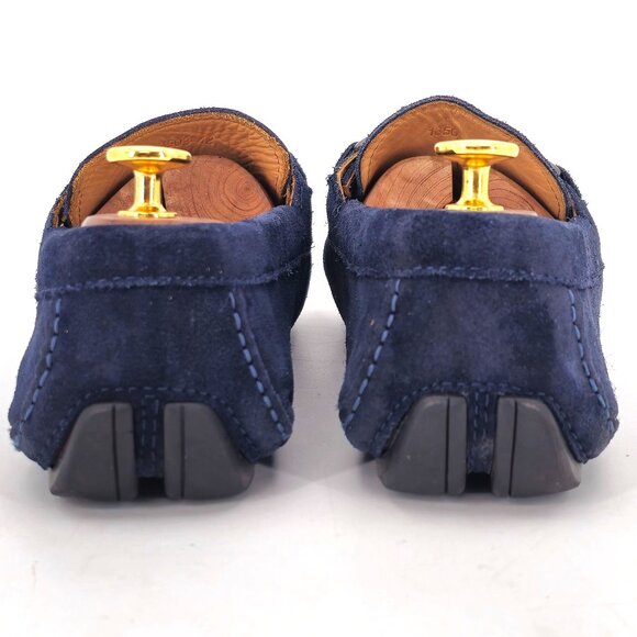 Salvatore Ferragamo Italy Parigi Gancini Men's 9 Blue Suede Dress Shoes Loafers - Picture 5 of 11